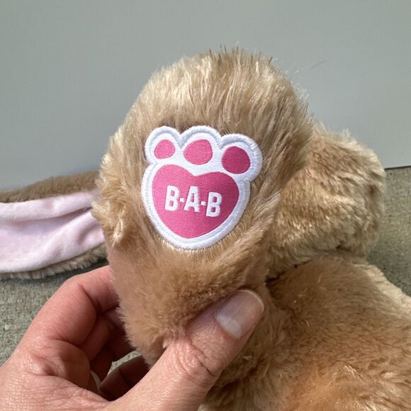 Build A Bear Brown Bunny Rabbit Plush Stuffed Animal Pink Ears Feet 15" Easter - Picture 6 of 13